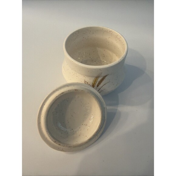 Vintage Treasure Craft Speckled Sugar Jar Wheat Design TCR19 - Picture 3 of 10